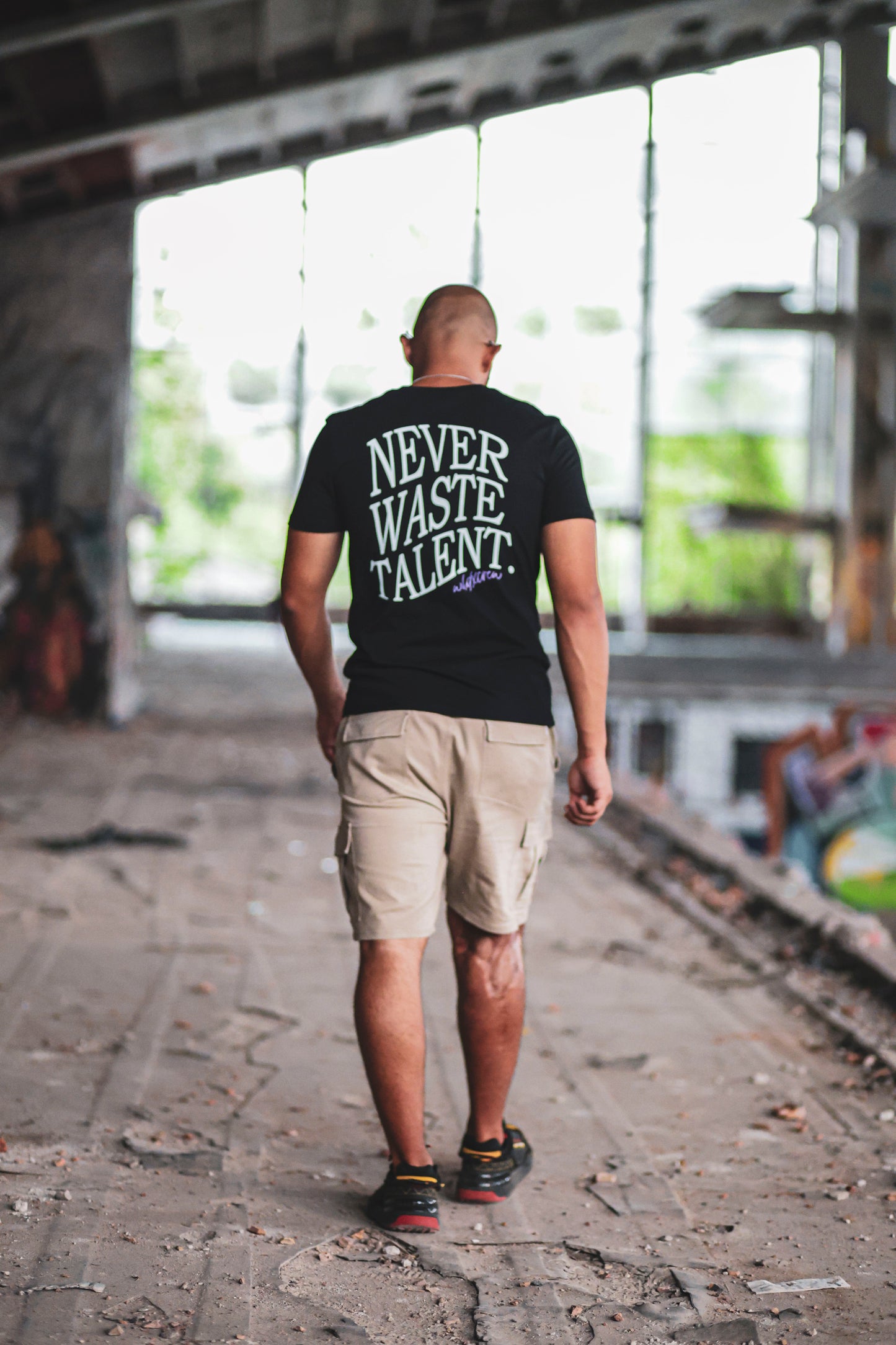 Black “Never Waste Talent” T-Shirt