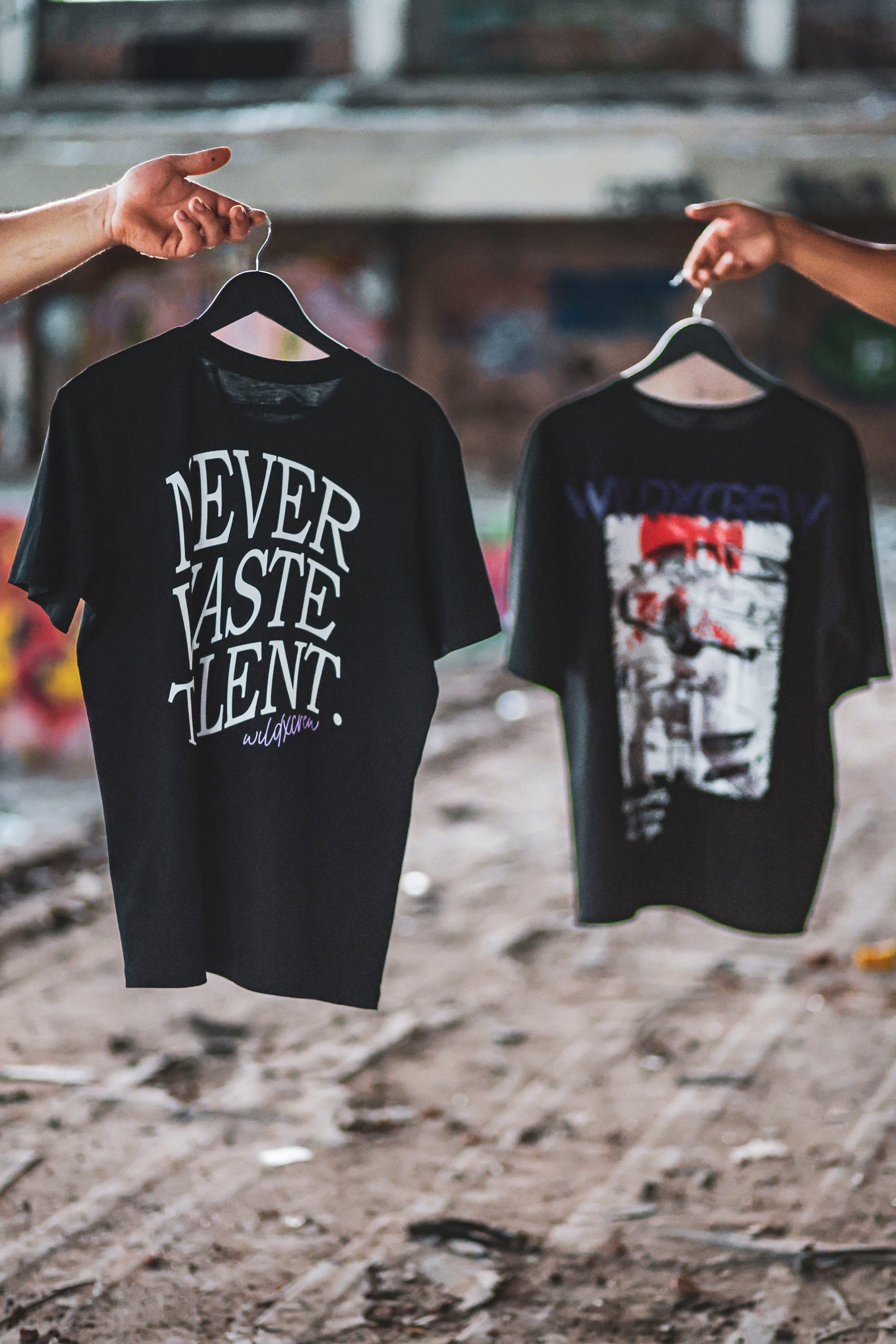 Black “Never Waste Talent” T-Shirt