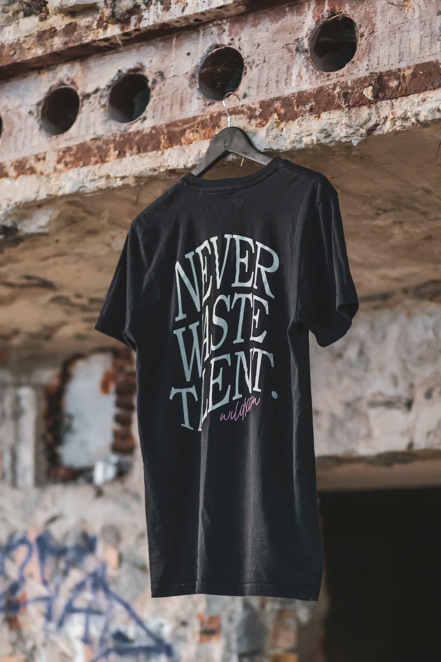 Black “Never Waste Talent” T-Shirt