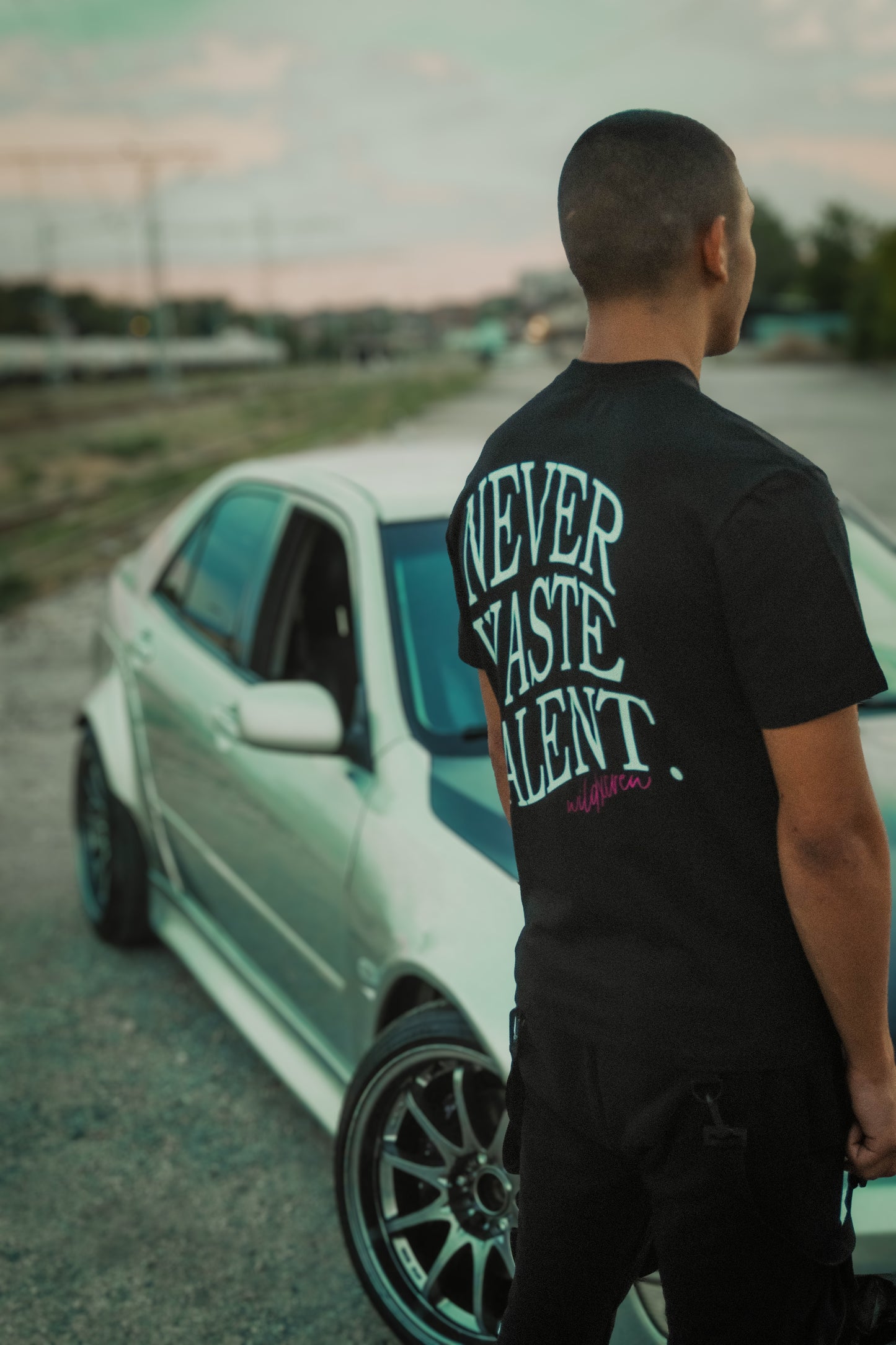 Black “Never Waste Talent” T-Shirt